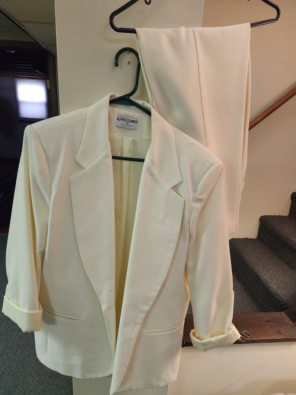Alfred Dunner 90's Women's Sz 14 Cream Pantsuit 2pc